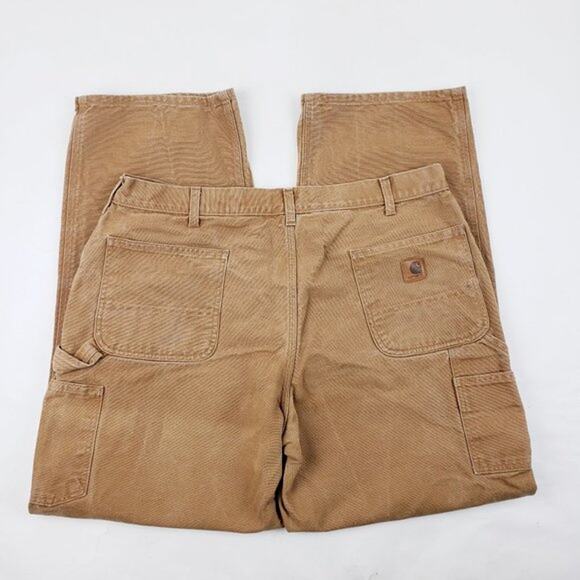 Carhartt B11 Washed Duck Work Dungaree Jeans Carpenter Style Brown Size 50 x 32 - Picture 8 of 8